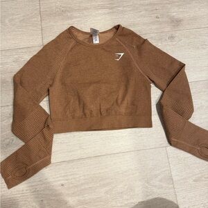 Gymshark Tan Long Sleeve Crop Top